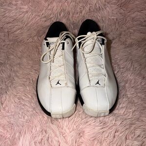 Jordan White and Black Low-Top Leather Sneakers